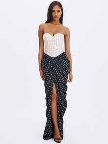 Tamryn Sweetheart Maxi Dress | Black and White Polka Dot