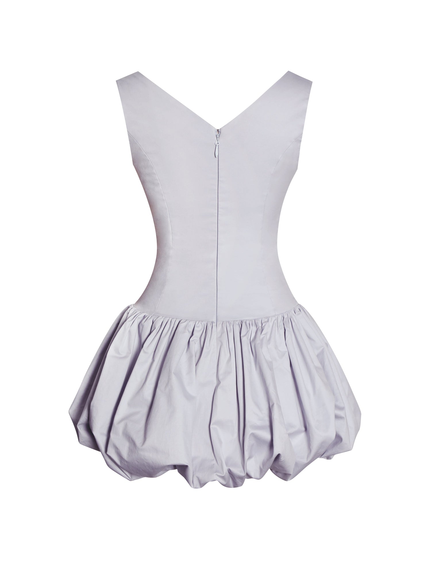 Zada Pleated Breast Bubble Hem Mini Dress | Grey