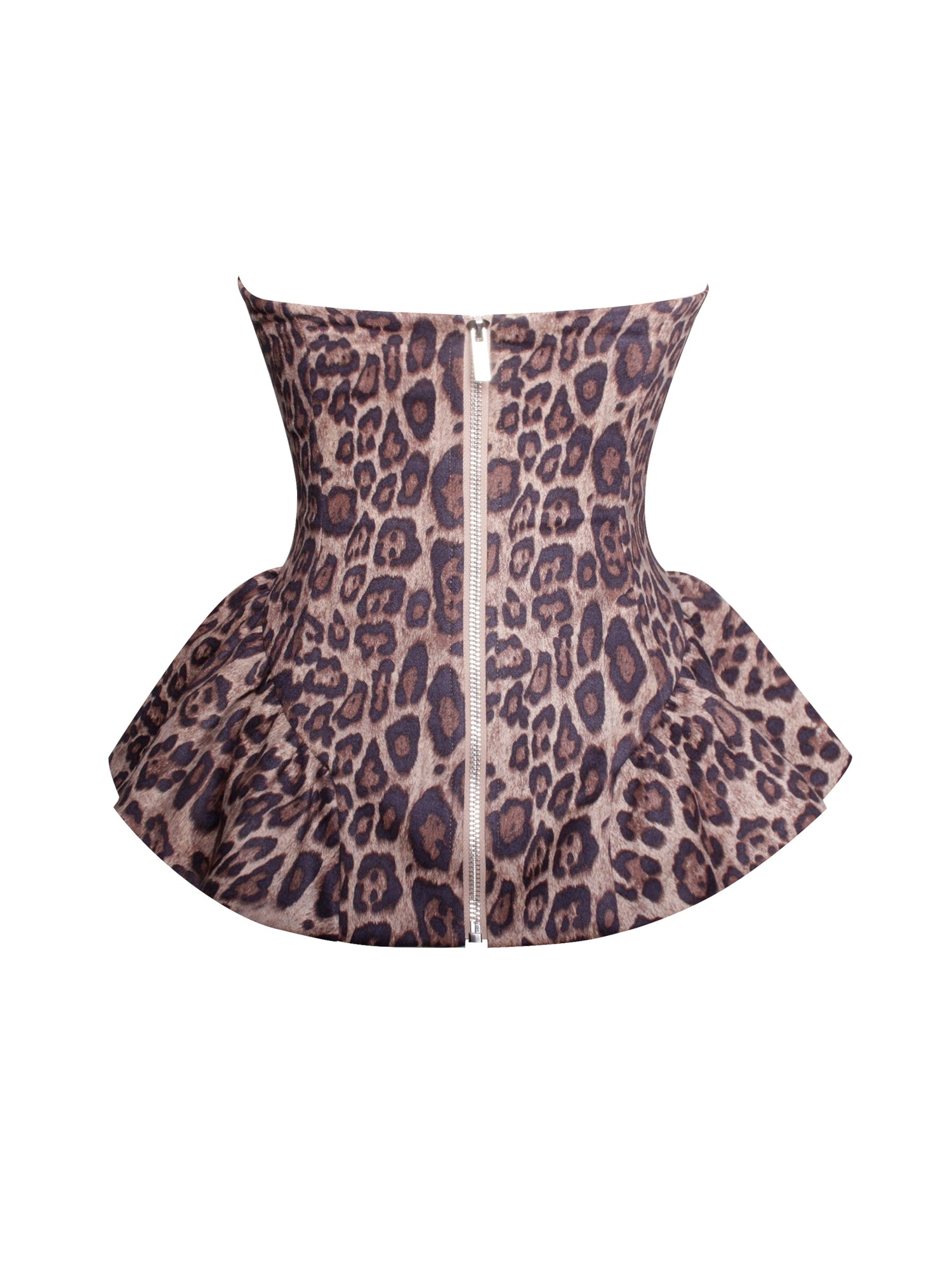Qiara Peplum Top with Lace Trim | Cheetah Print