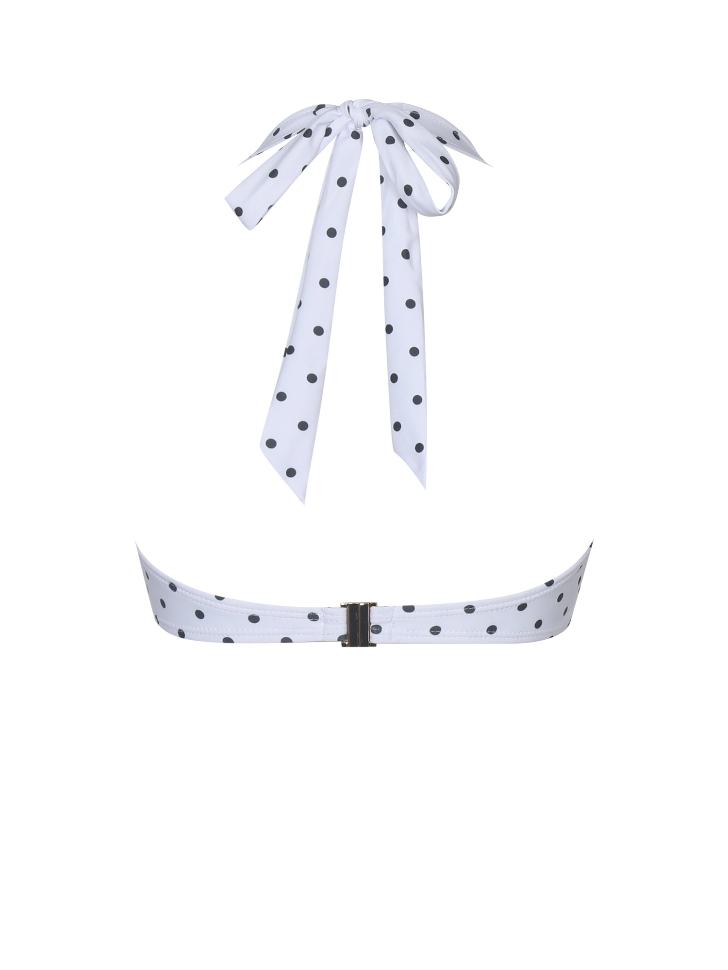 Olivea Polka Dot Bowtie Halter Bikini Top | Black