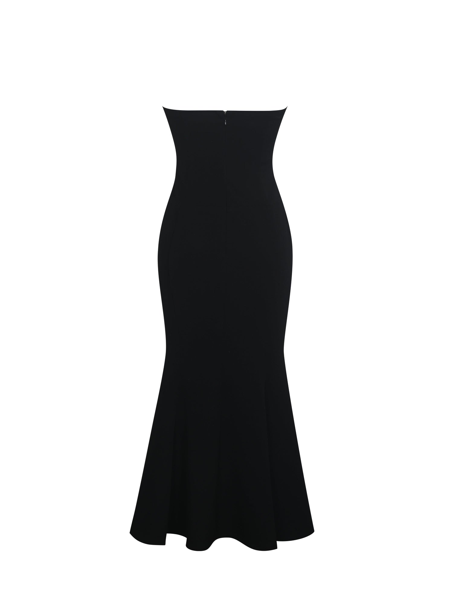 Saige Mermaid Midi Dress with Ivory Bow Bustline | Black