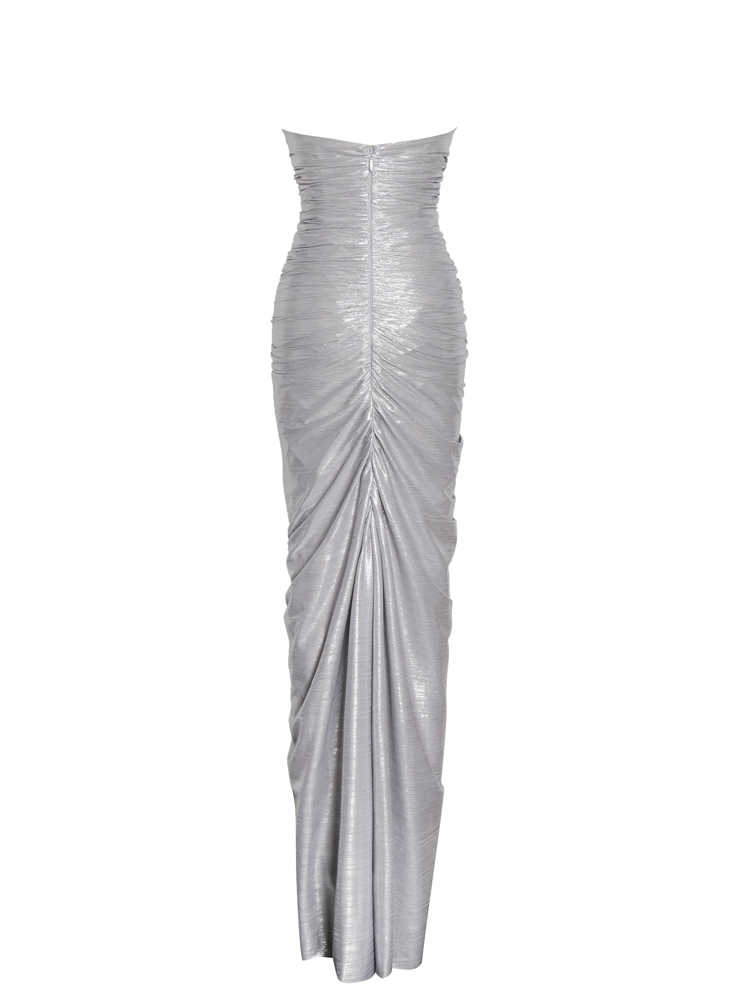Sable Ruched Glitter Mermaid Gown | Silver