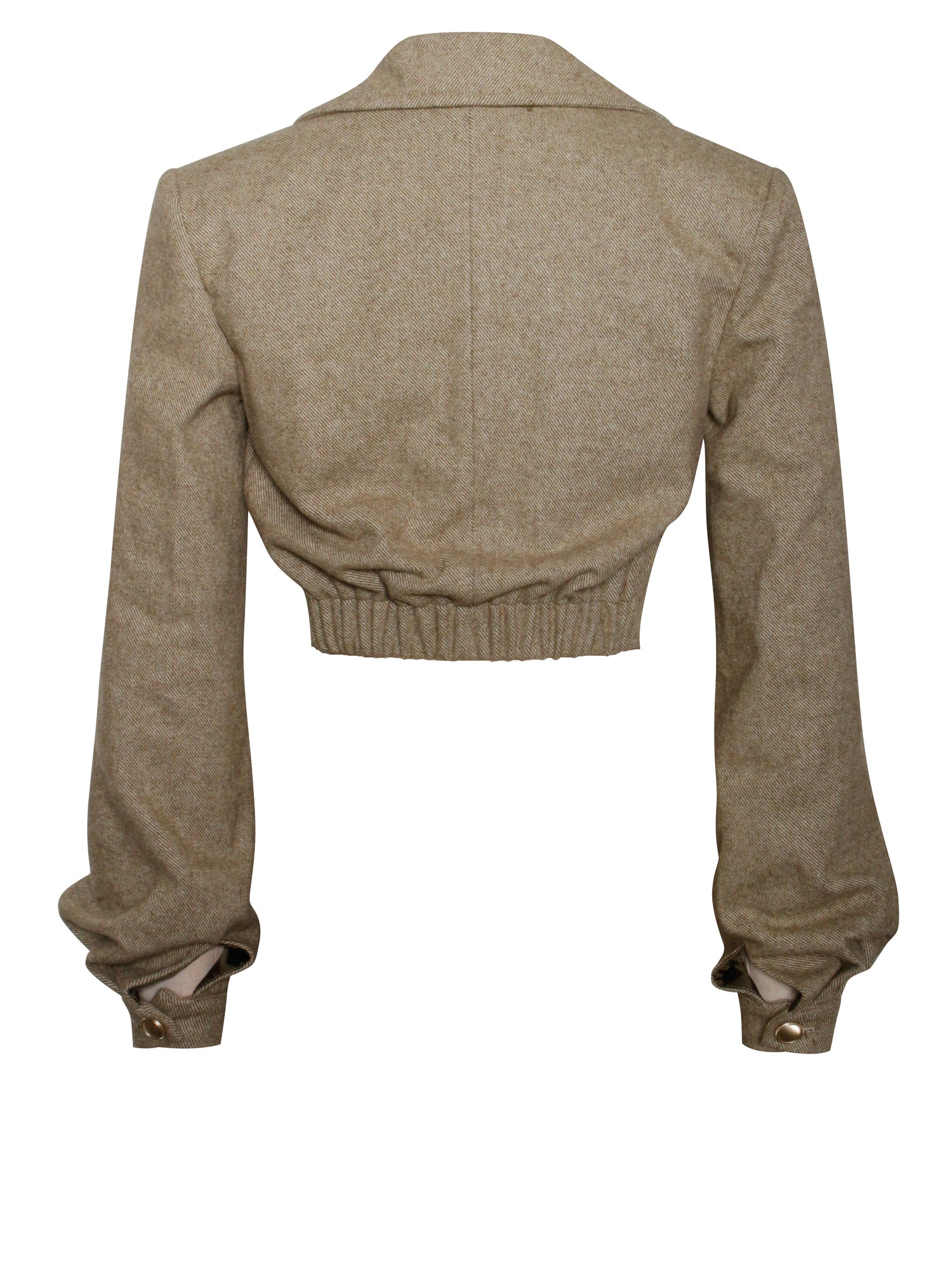 Bailee Vintage Cropped Twill Wool Blend Blazer Jacket | Sage Green