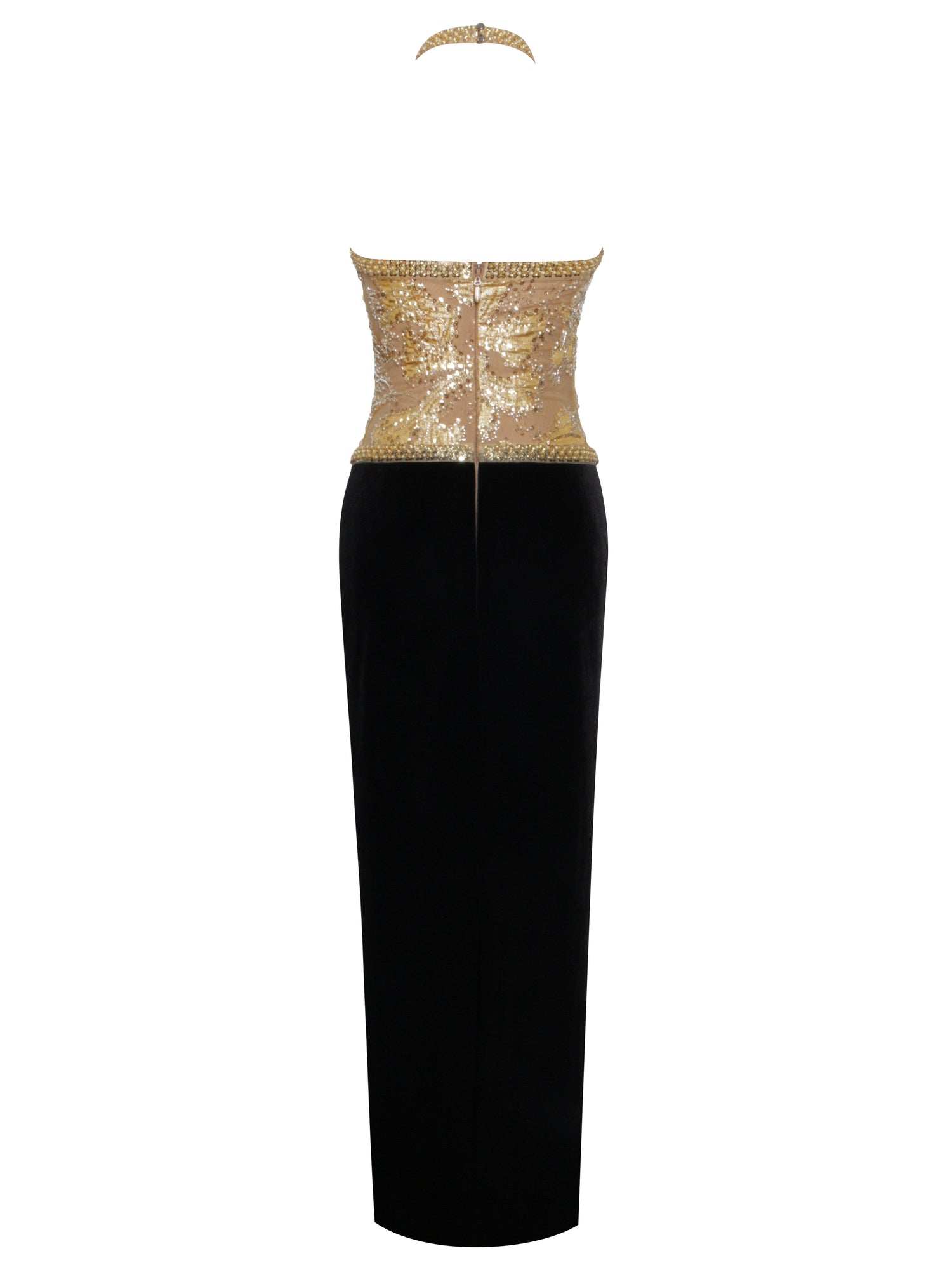 Gazelle Embroidered Vintage Style Maxi Dress | Gold