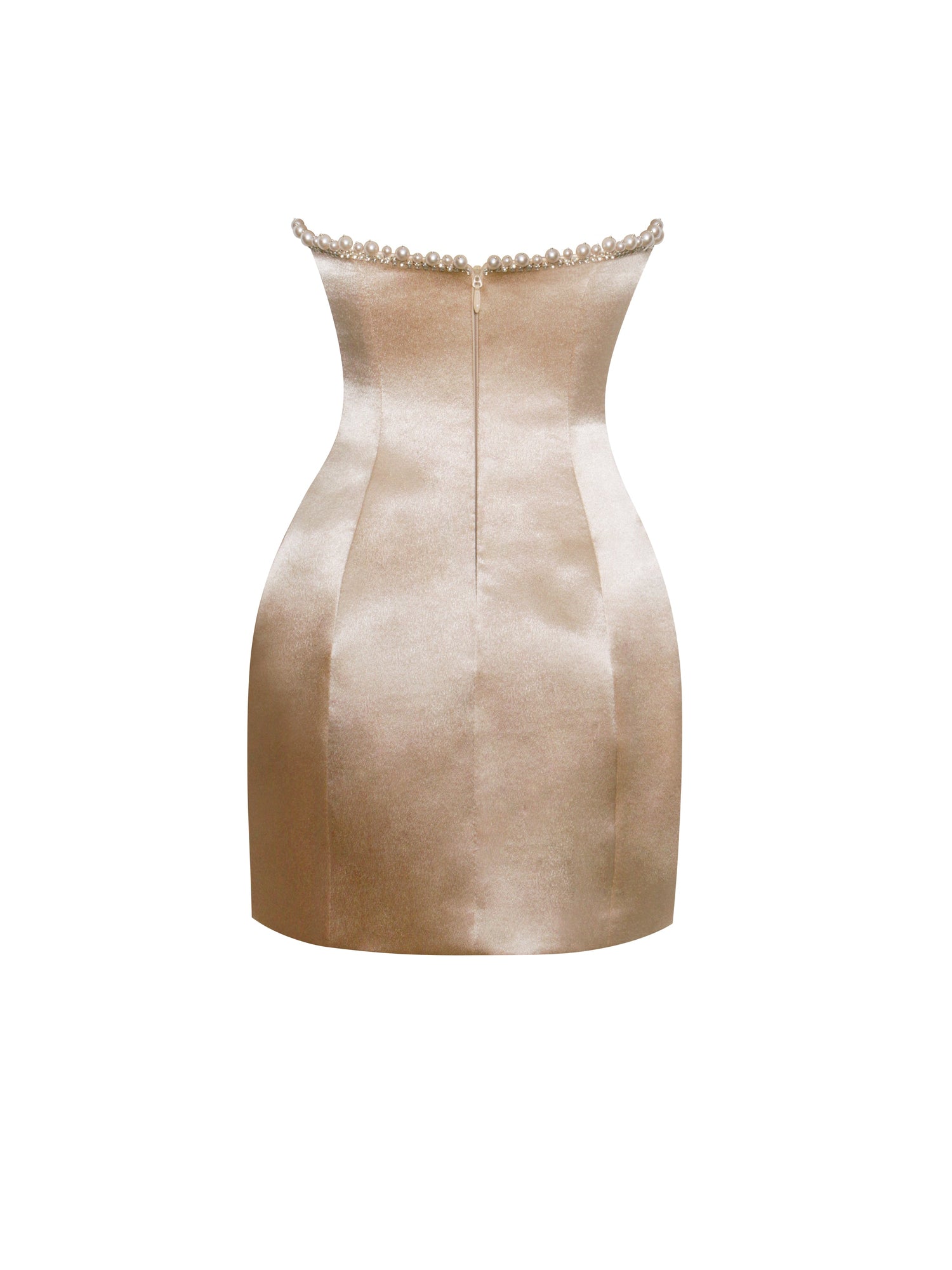 Paisley Pearl Trim Sleeveless Mini Dress | Gold