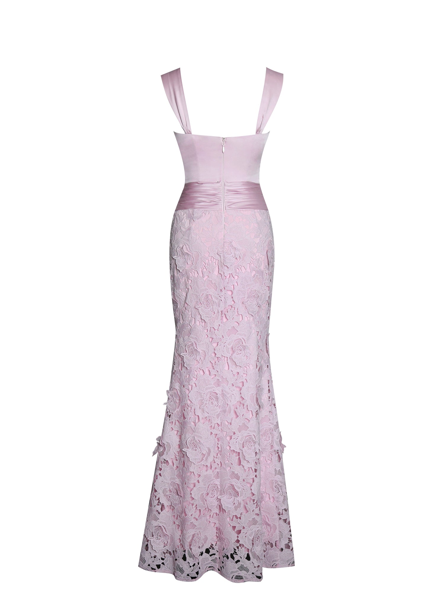 Floral Lace Mermaid Gown | Dahlia Pink