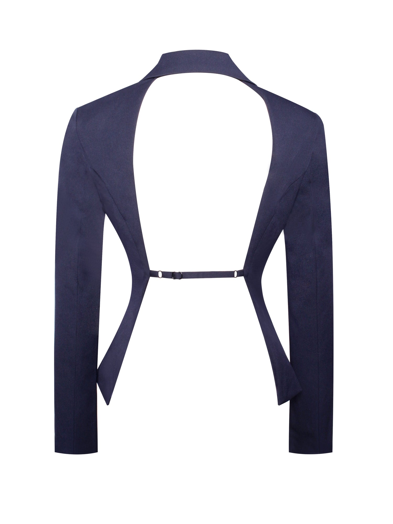 Nasia Double Breast Backless Blazer | Navy Blue