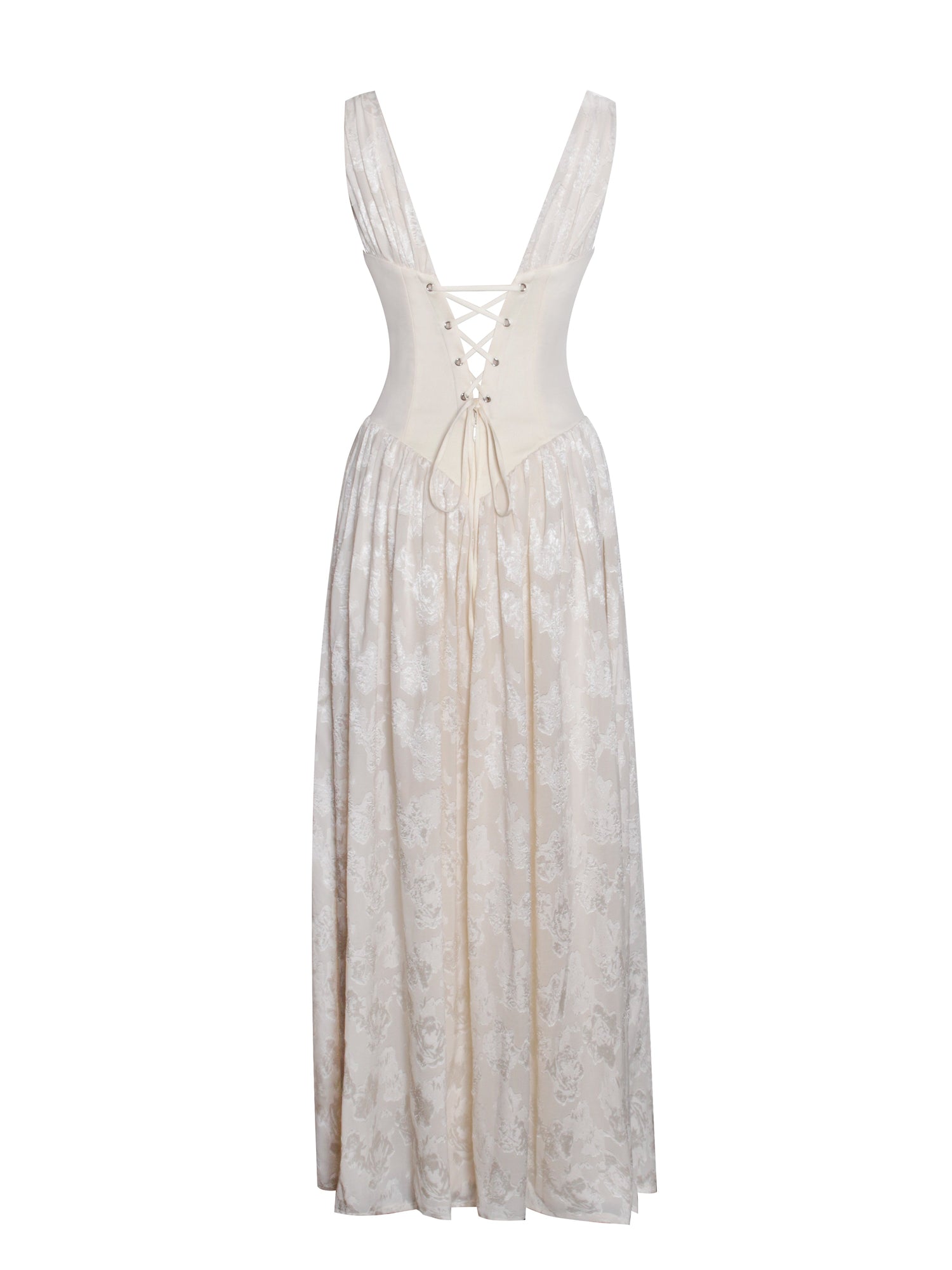Sabrina High Slit Jacquard Maxi Dress | Butter Yellow
