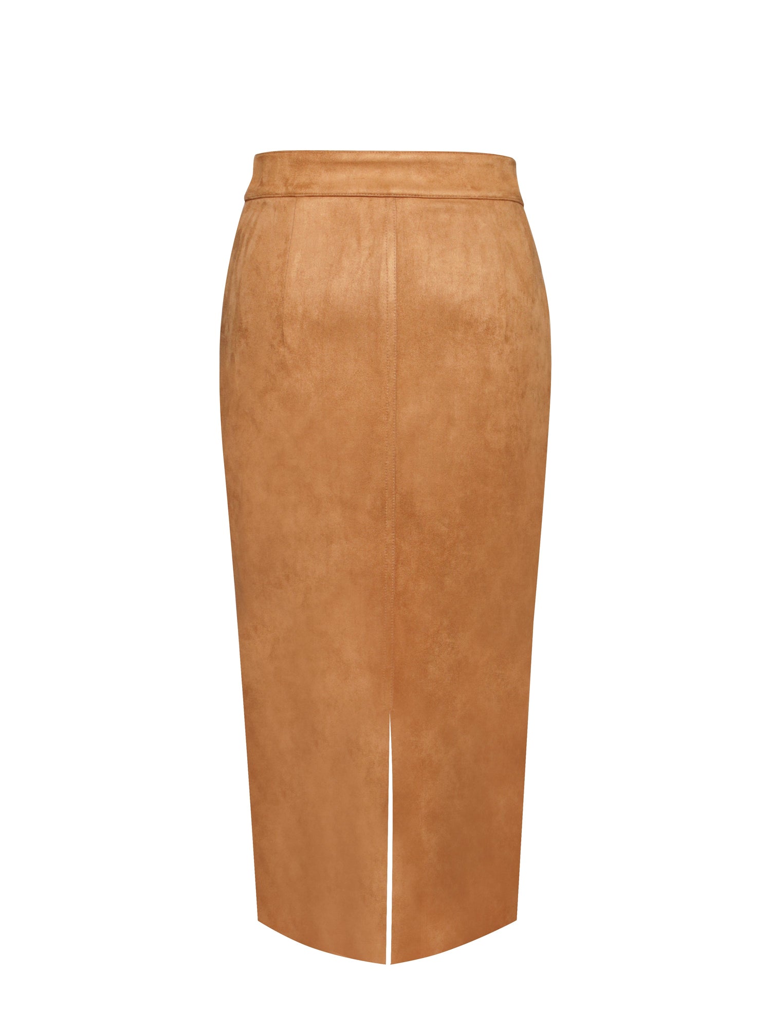 Zabrina Straight Pencil Skirt | Brown Suede