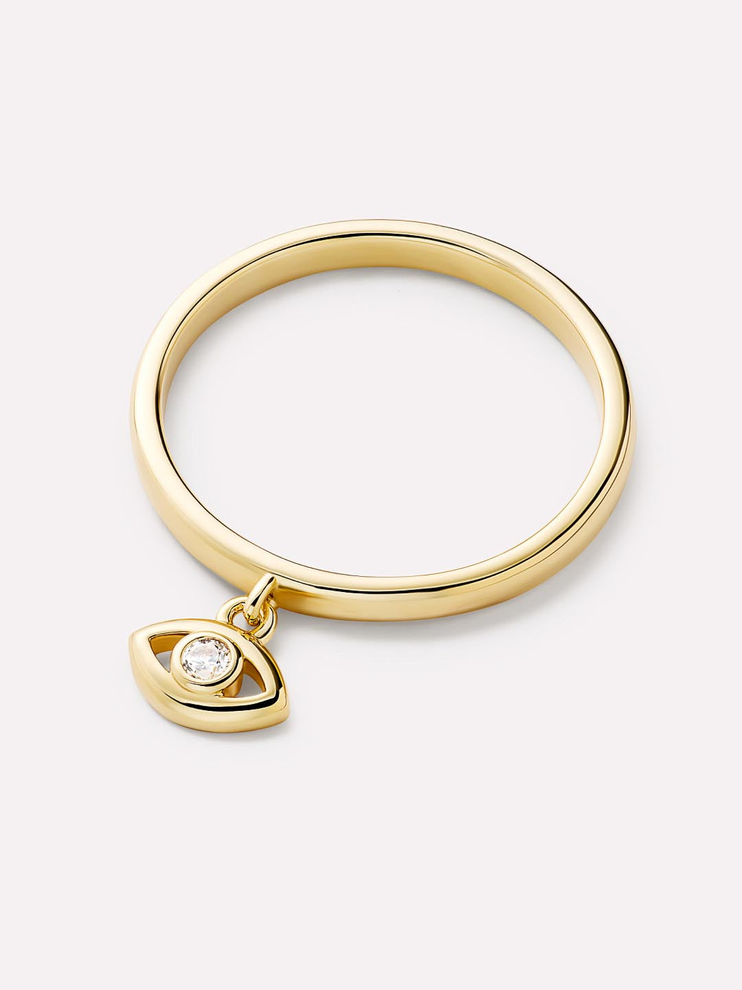 14K Gold Plated Cubic Zirconia Charm Rings Evil Eye Spiritual Goodluck Band Rings For Women Ana Luisa Tanner