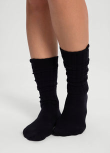 Unisex Cotton Slouch Socks | Black