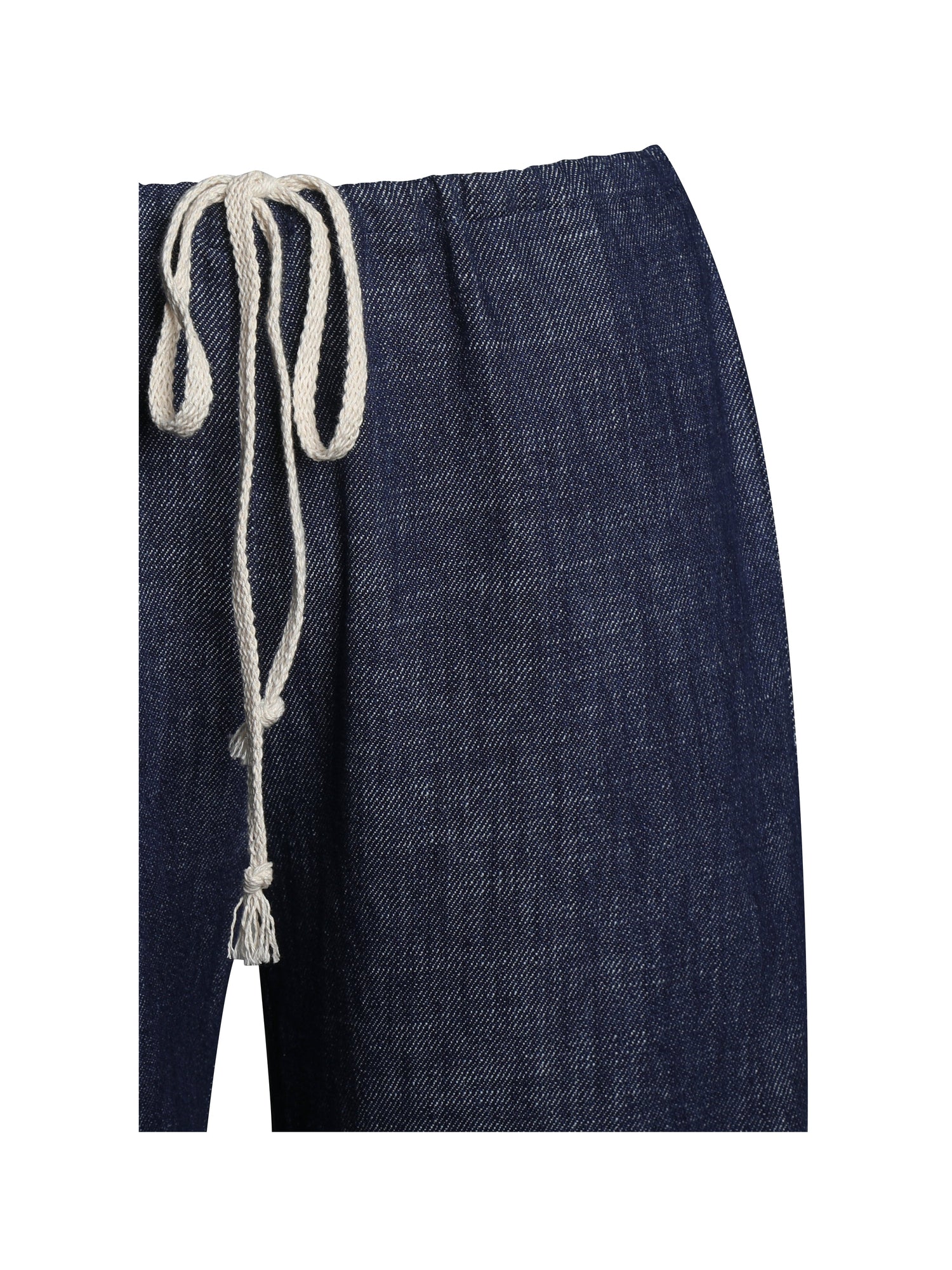 Raffaella Cotton Denim Straight Leg Pants | Navy