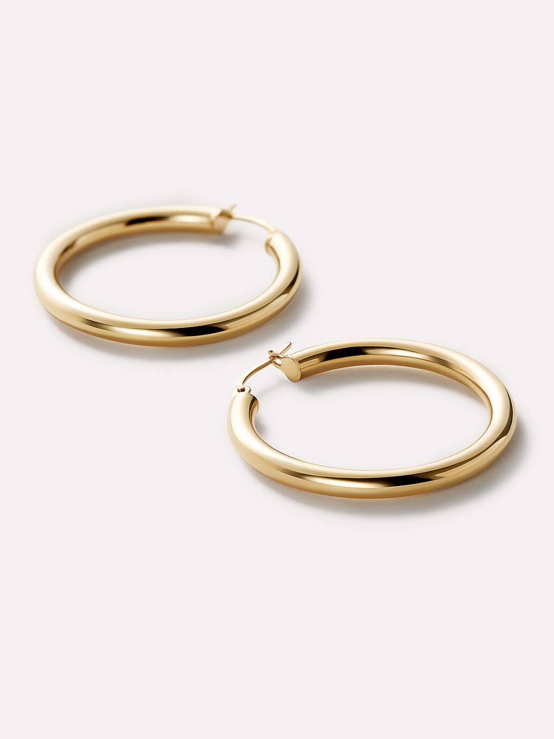 Classic Large Chunky Hoop Earrings | 10K Solid Gold