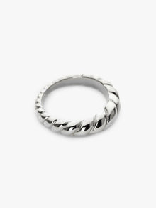 Rope Slim Twist Ring | Rhodium on Stainless Steel