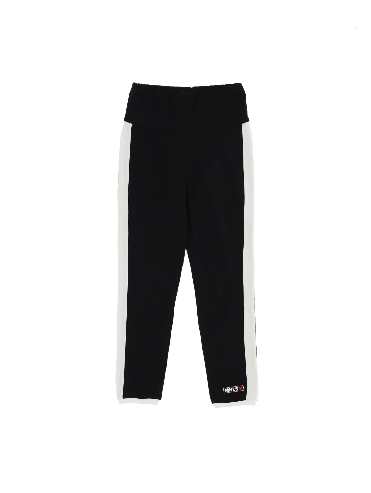Girls | Two-Tone Jersey Pant-Tights | Black/Cream