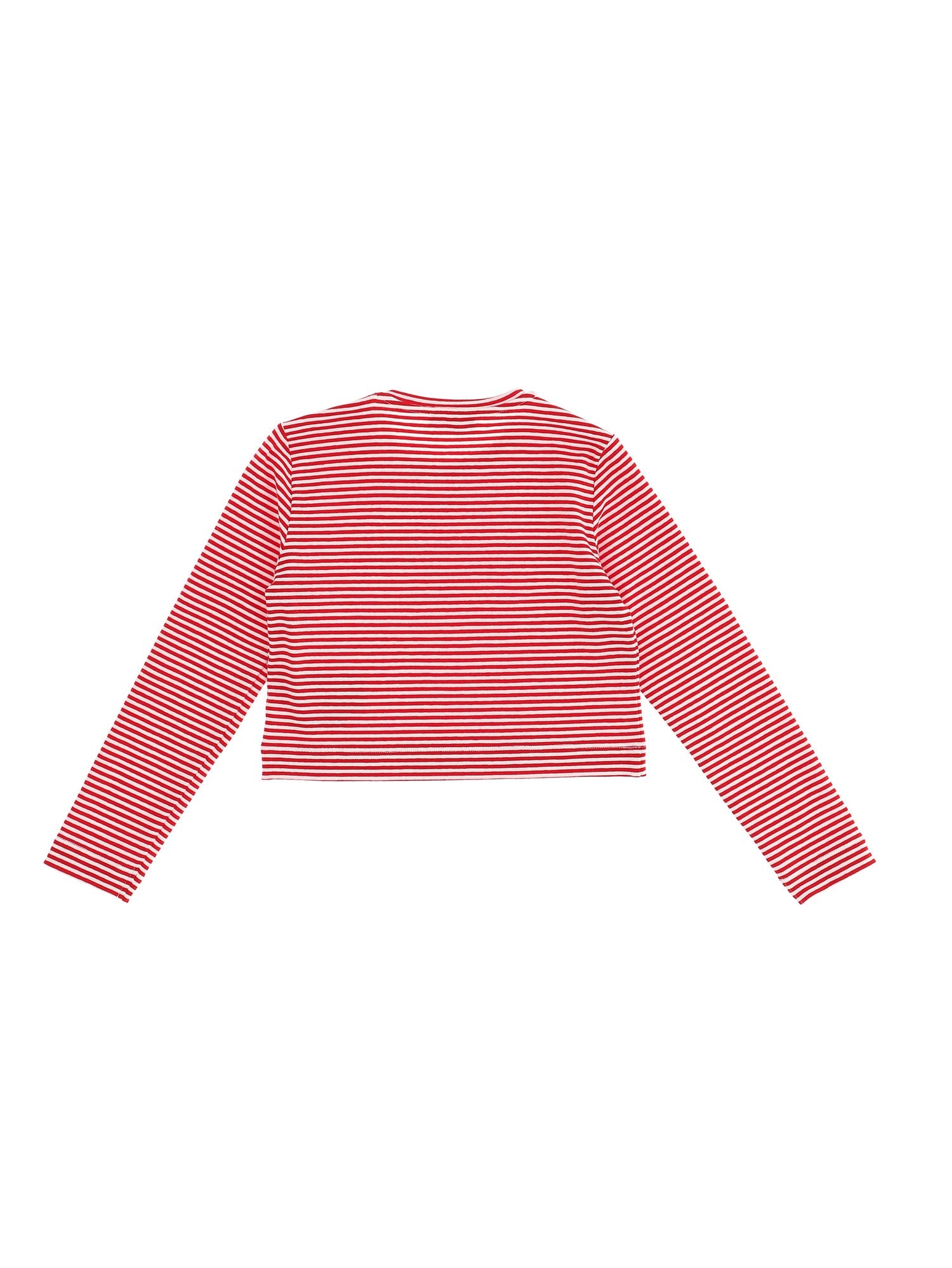 Girls | Striped Jersey Mini Pullover | Cream/Ruby