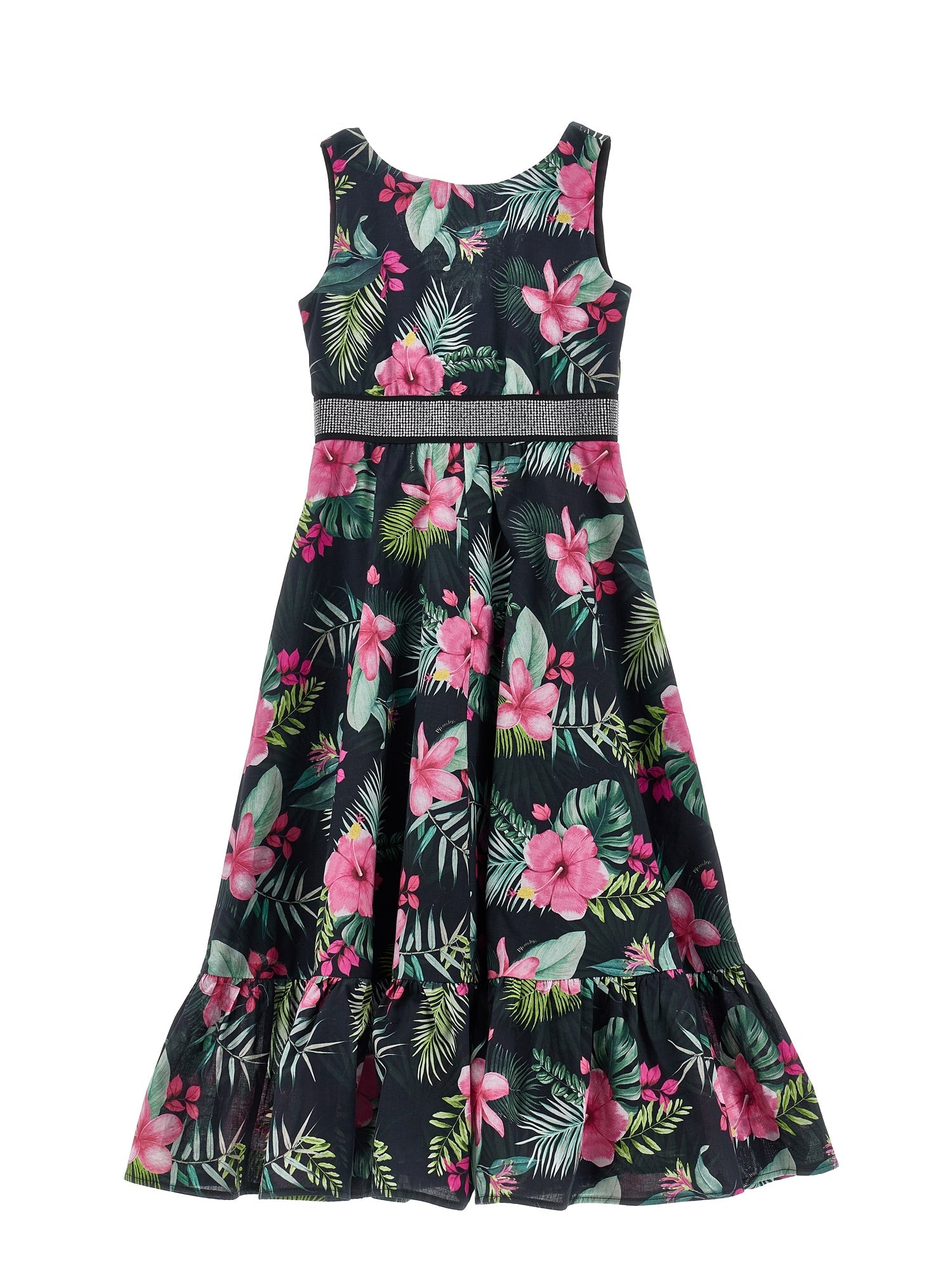 Girls | Muslin Dress With Studs | Black