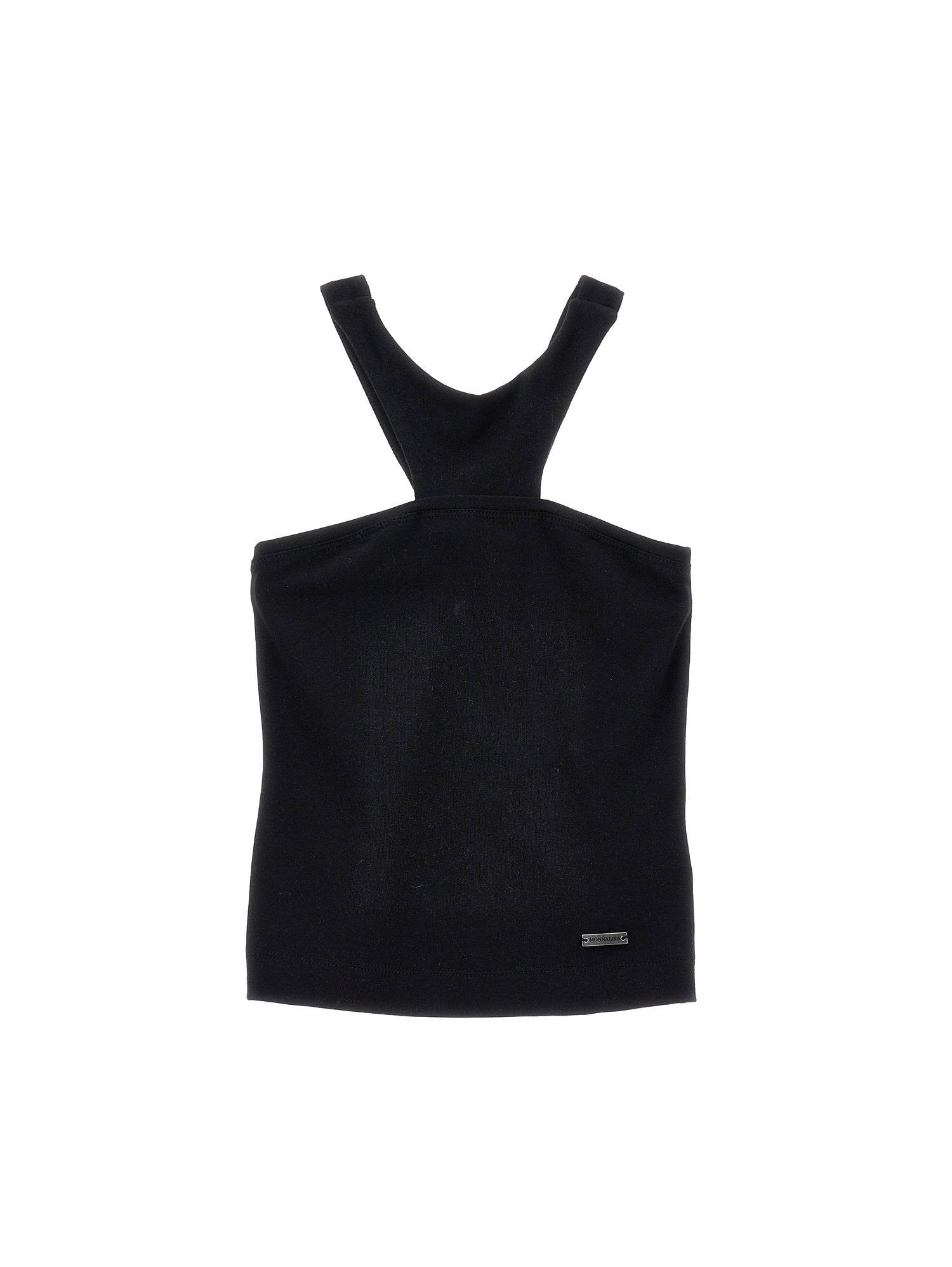 Girls | Organic Cotton Tank Top With Cut Out | Black