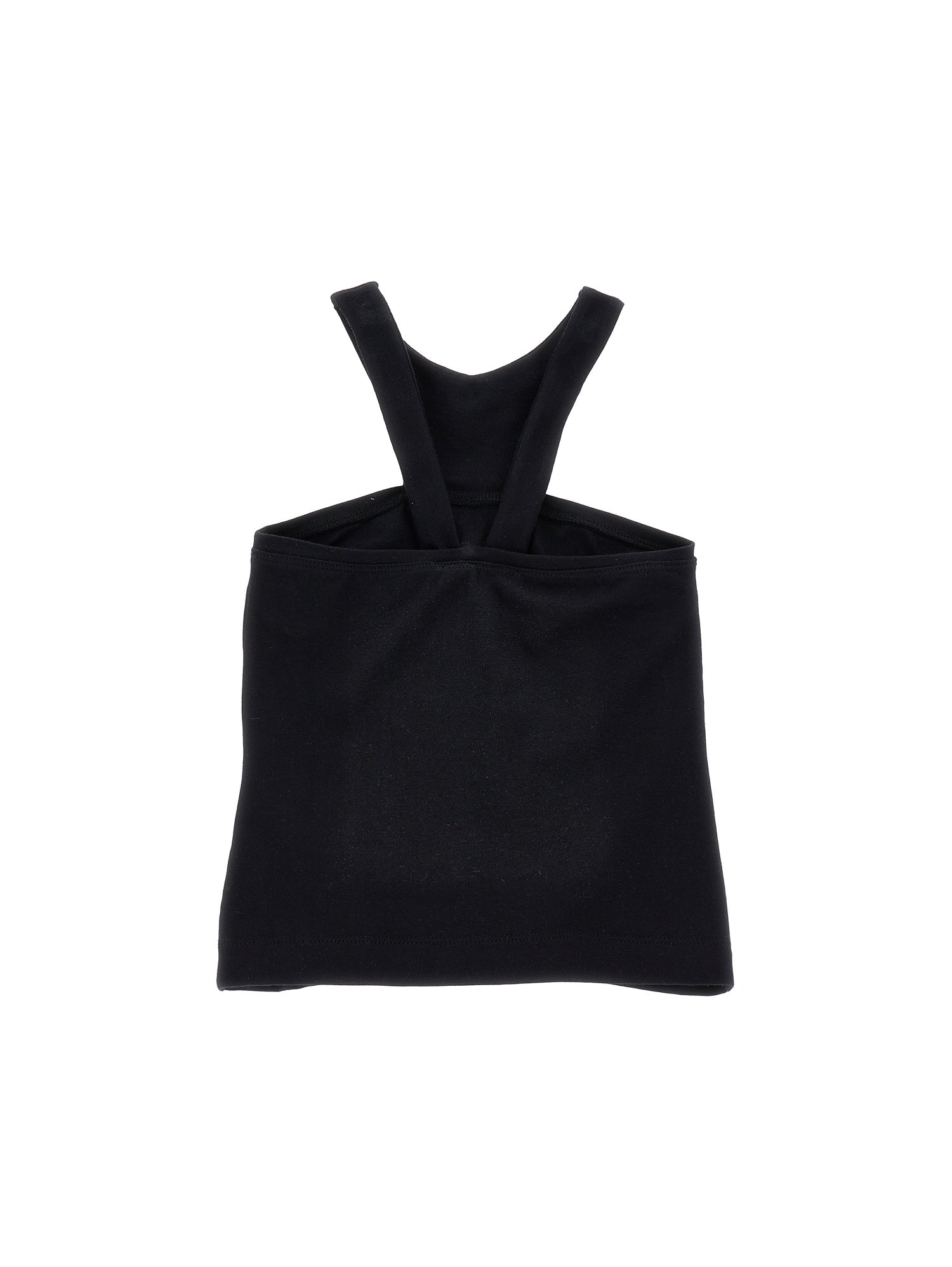 Girls | Organic Cotton Tank Top With Cut Out | Black