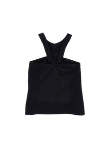 Girls | Organic Cotton Tank Top With Cut Out | Black