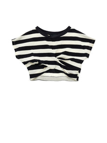 Girls | Top Stripes With Knot | Cream/Black