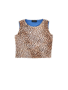 Girls | Tank Top With Animalier Cut Out | Leopard Print
