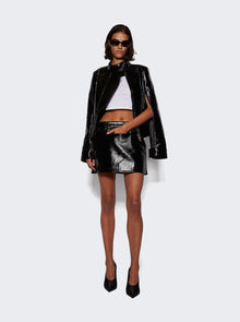 Women | Courrèges | Slash Strap Vinyl Mini Skirt Black