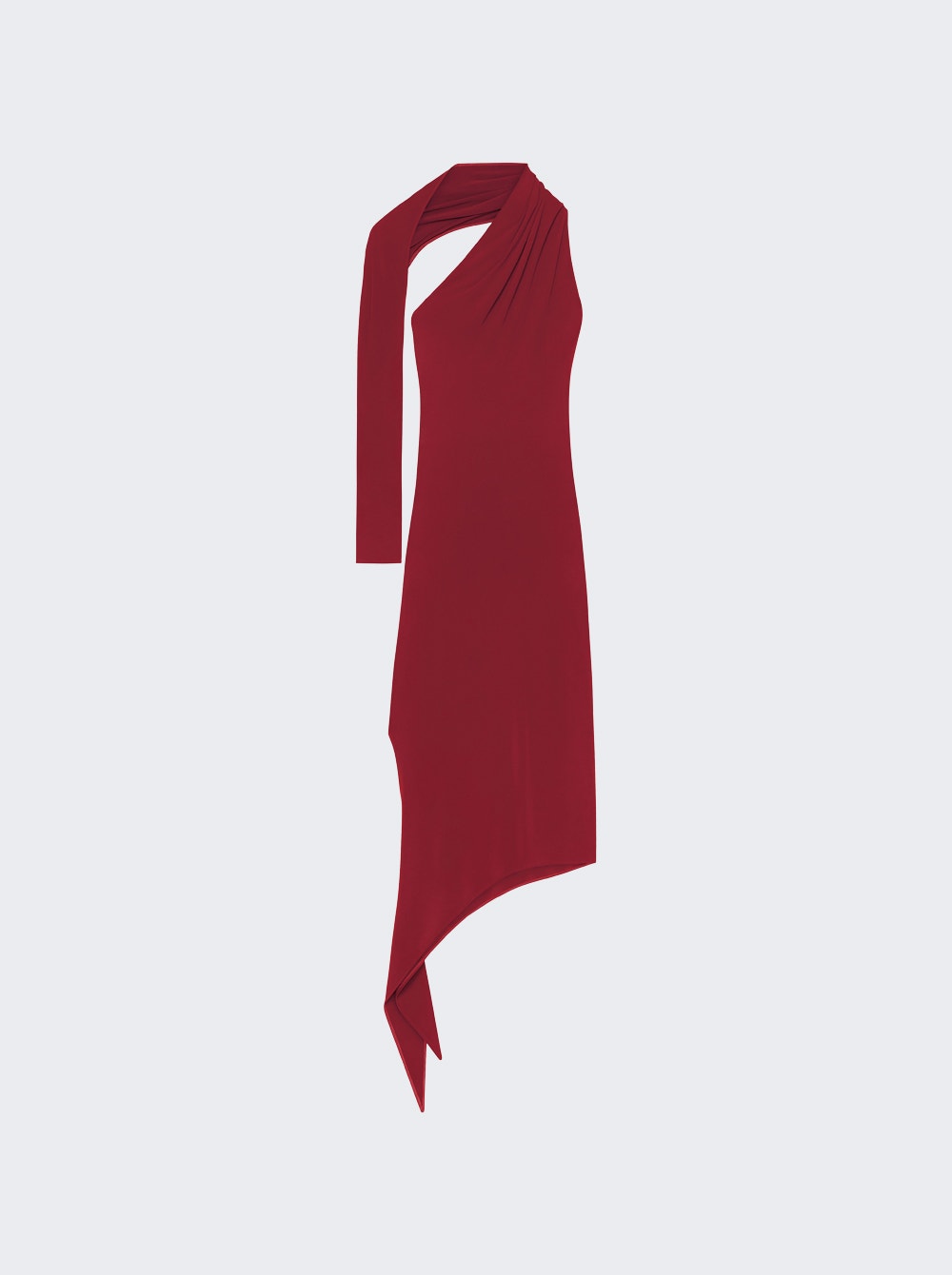 Women | Courrèges | One Shoulder Crepe Dress Grenat