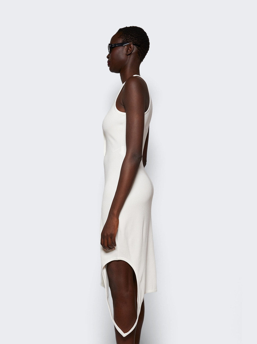 Women | Courrèges | Reversed Rib Knit Long Dress Heritage White