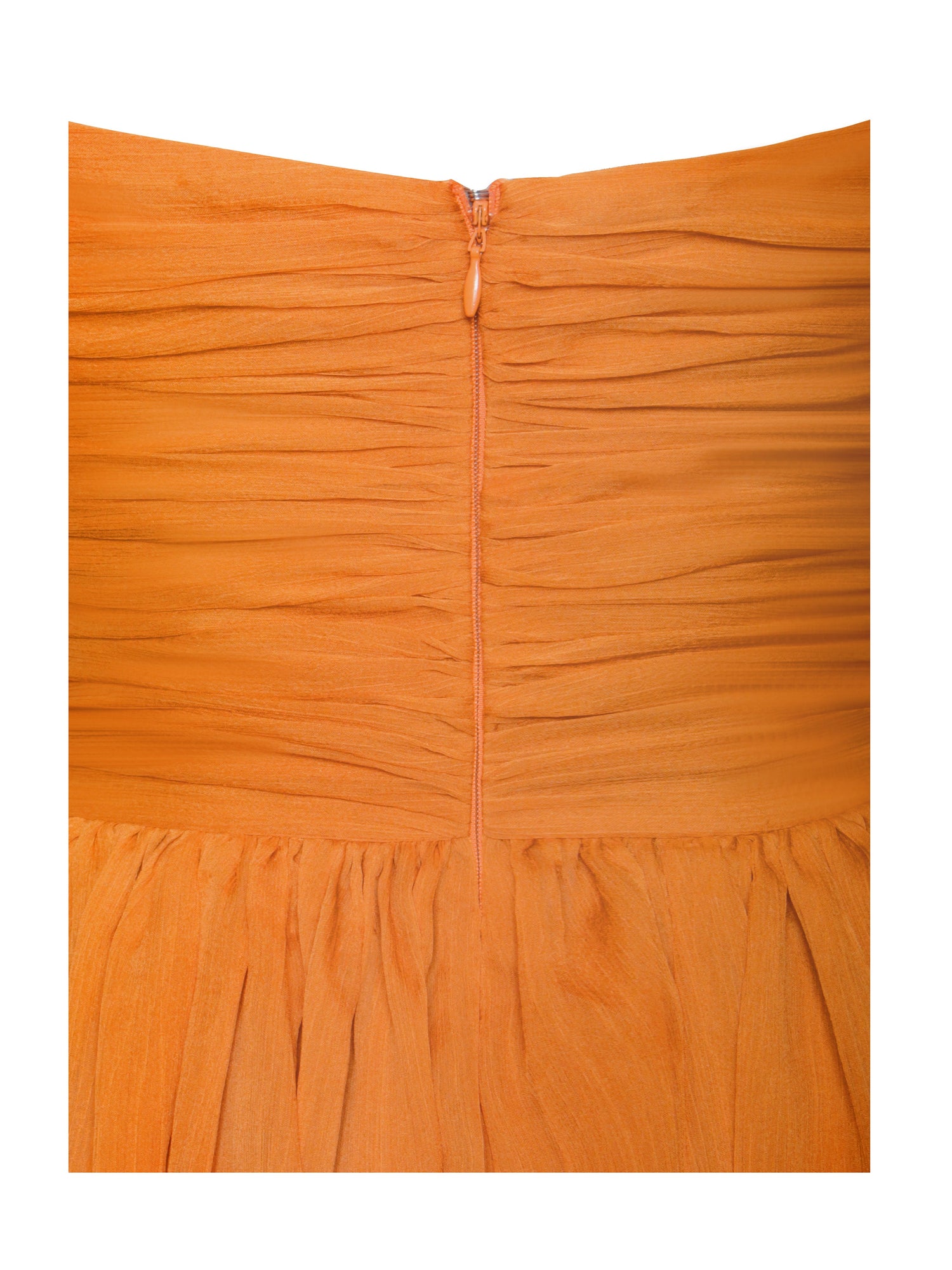 Jelani Layered Mesh High-Slit Drape Maxi Dress | Vibrant Orange