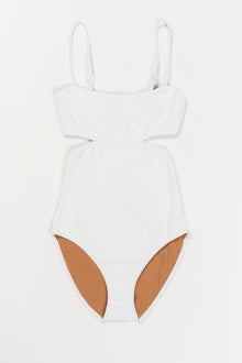 Boucle Hidden Underwire One Piece Suit | White