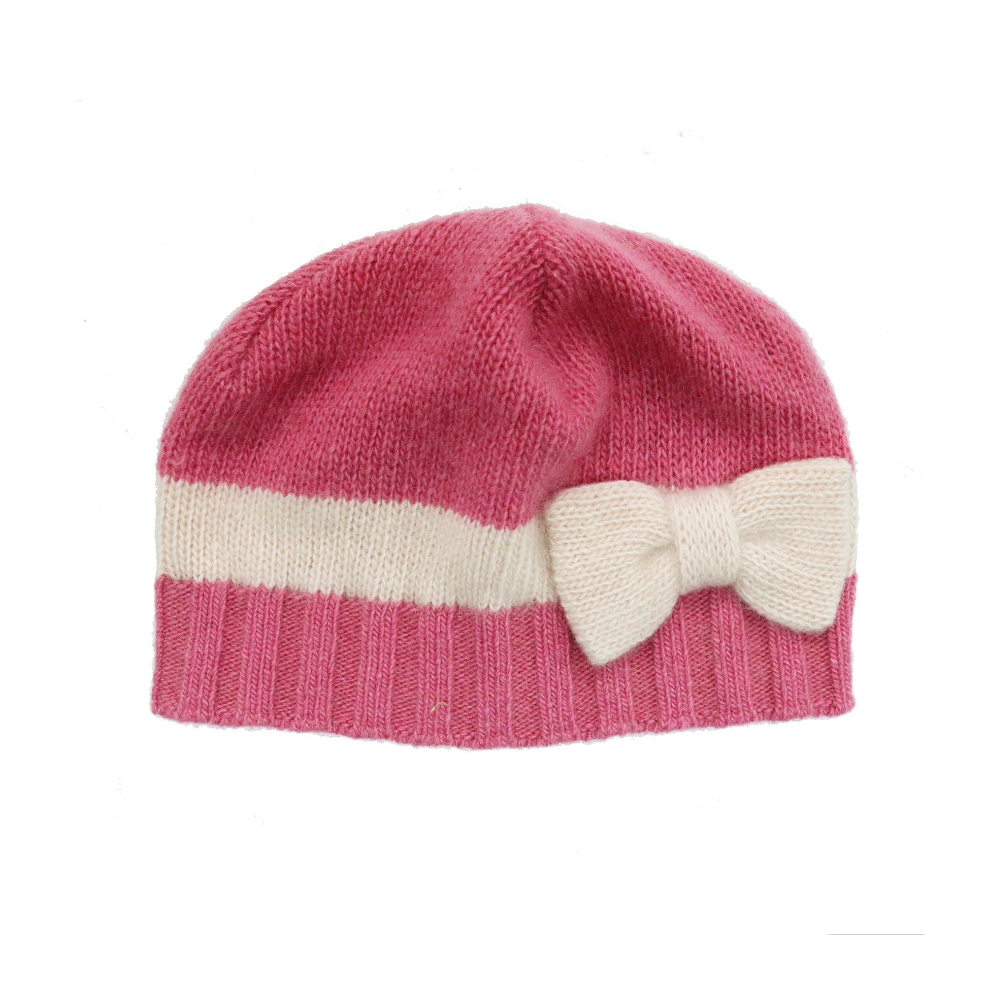 Kids | Cashmere Beanie with Bow | Pink