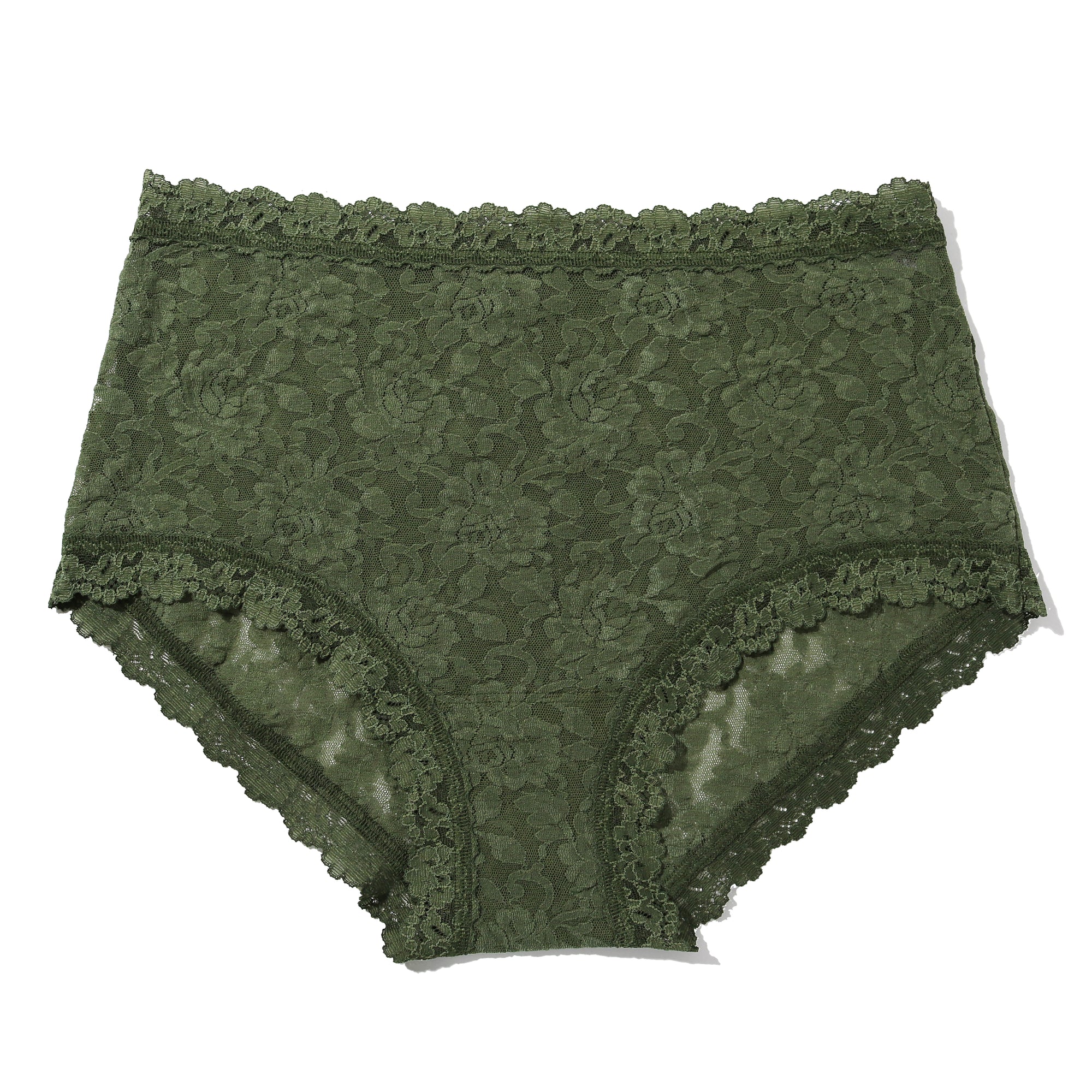 Signature Lace High Rise Boyshort | Herb Green