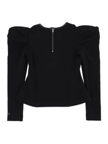 Girls | Coated Fabric & Jersey T-Shirt | Black