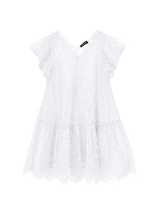 Girls | Low Waist Lace Dress | White