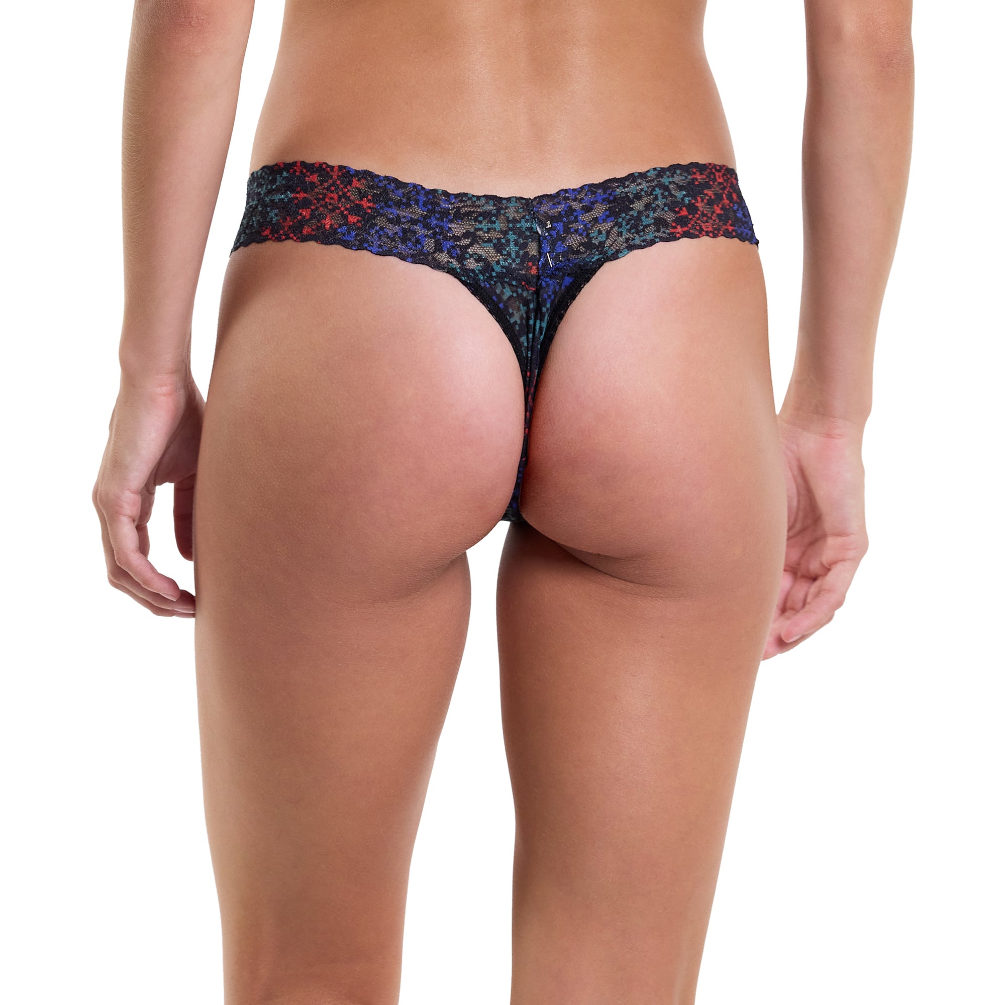 Sinature Lace Low Rise Thong & Saxx Boxer Brief | Snow Flake Chevron (Black)