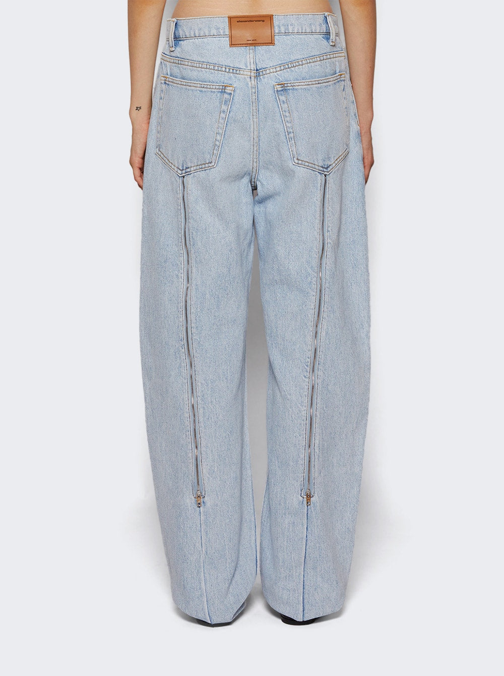 Women | alexanderwang | Zipped Back Slit Wide-leg Jeans Light Blue | Multi