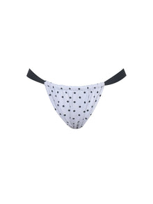 Oliveah Polka Dot Ruched Lacing Bikini Bottom | Black