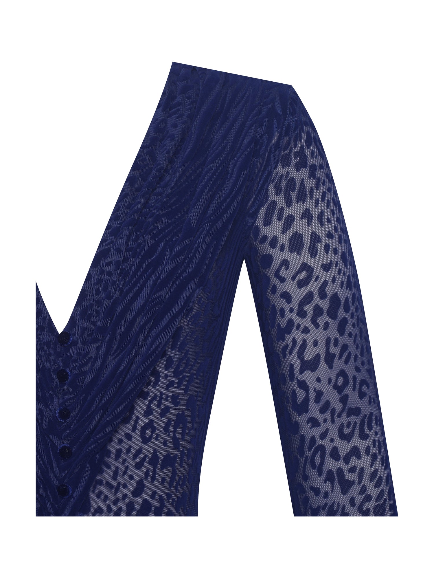 Ilyse V-Neck Plunge Animal Print Mermaid Hem Maxi Dress | Navy