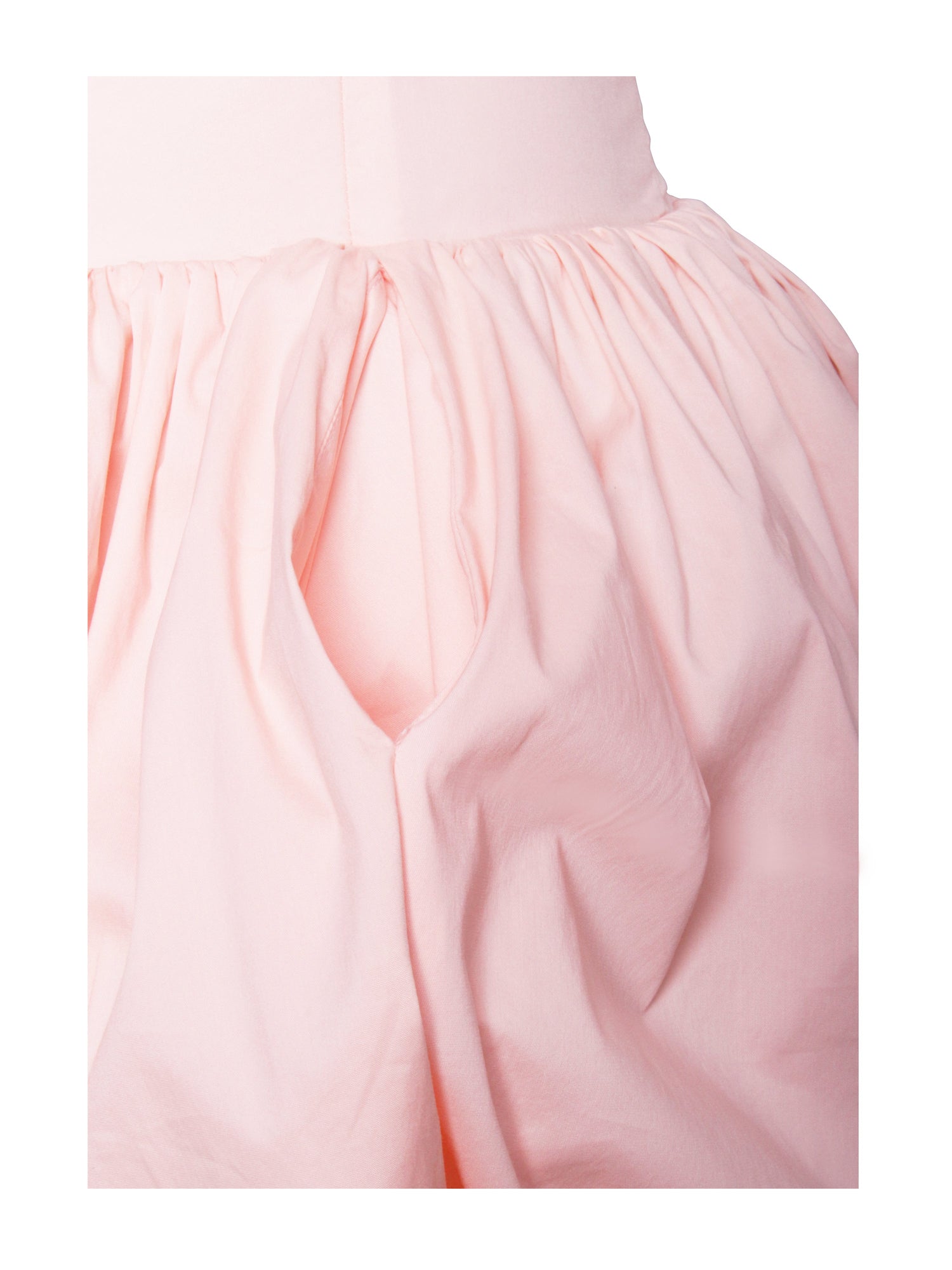 Oletta Cotton Poplin Corset Strapless Bubble Hem Mini Dress | Pink