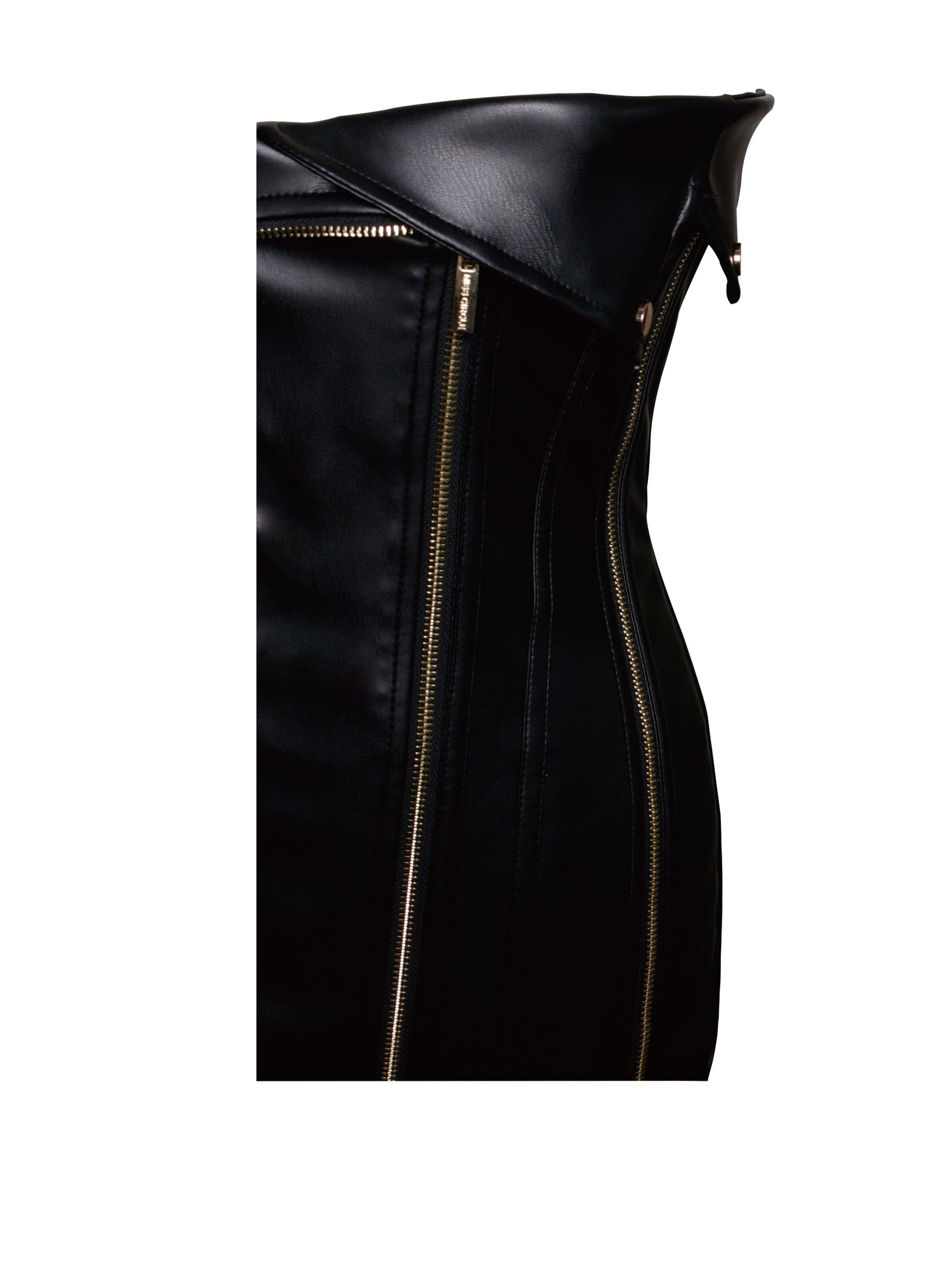 Annora Vegan Leather Mini Dress | Black