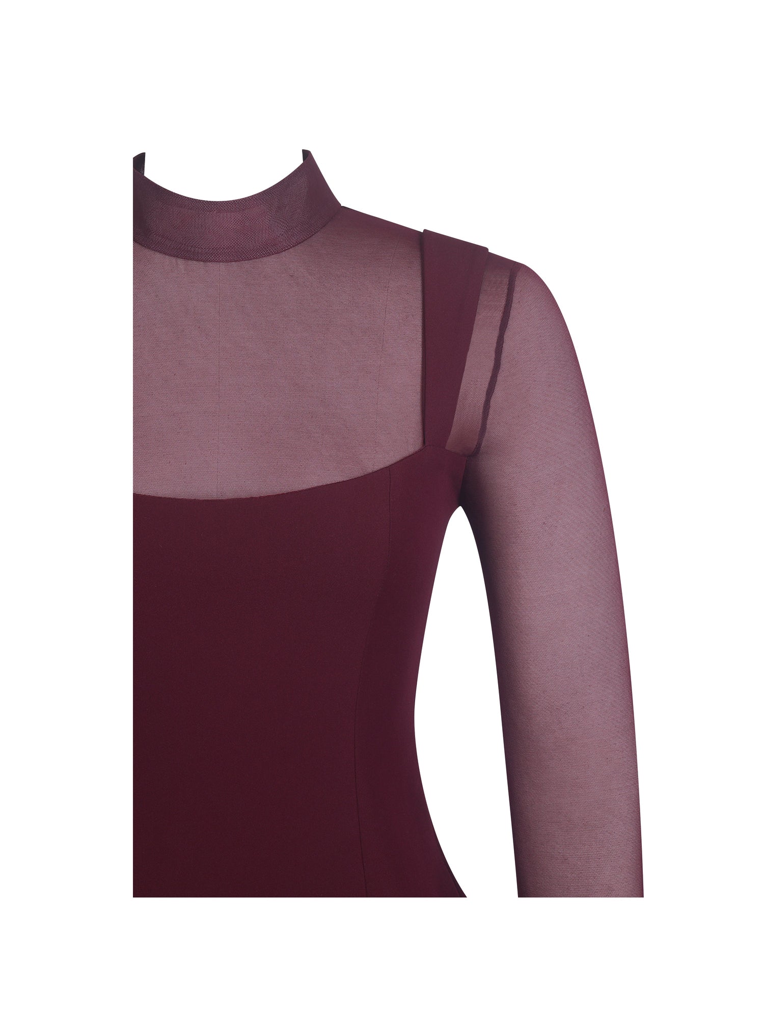 Natasha Faux Two-Piece Turtleneck Mini Dress | Burgundy