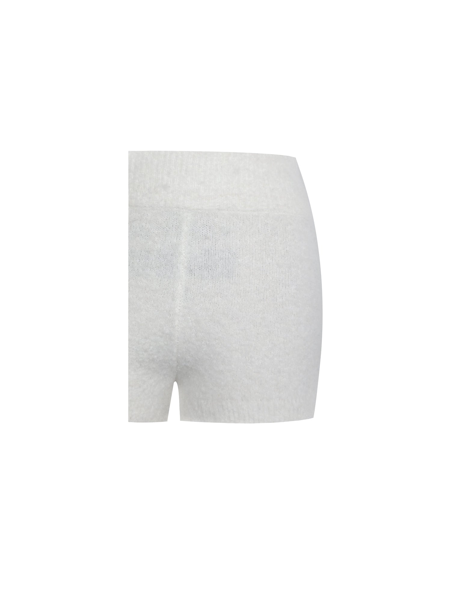 Sera Wool-Blend Ribbed Knit Mini Shorts | White