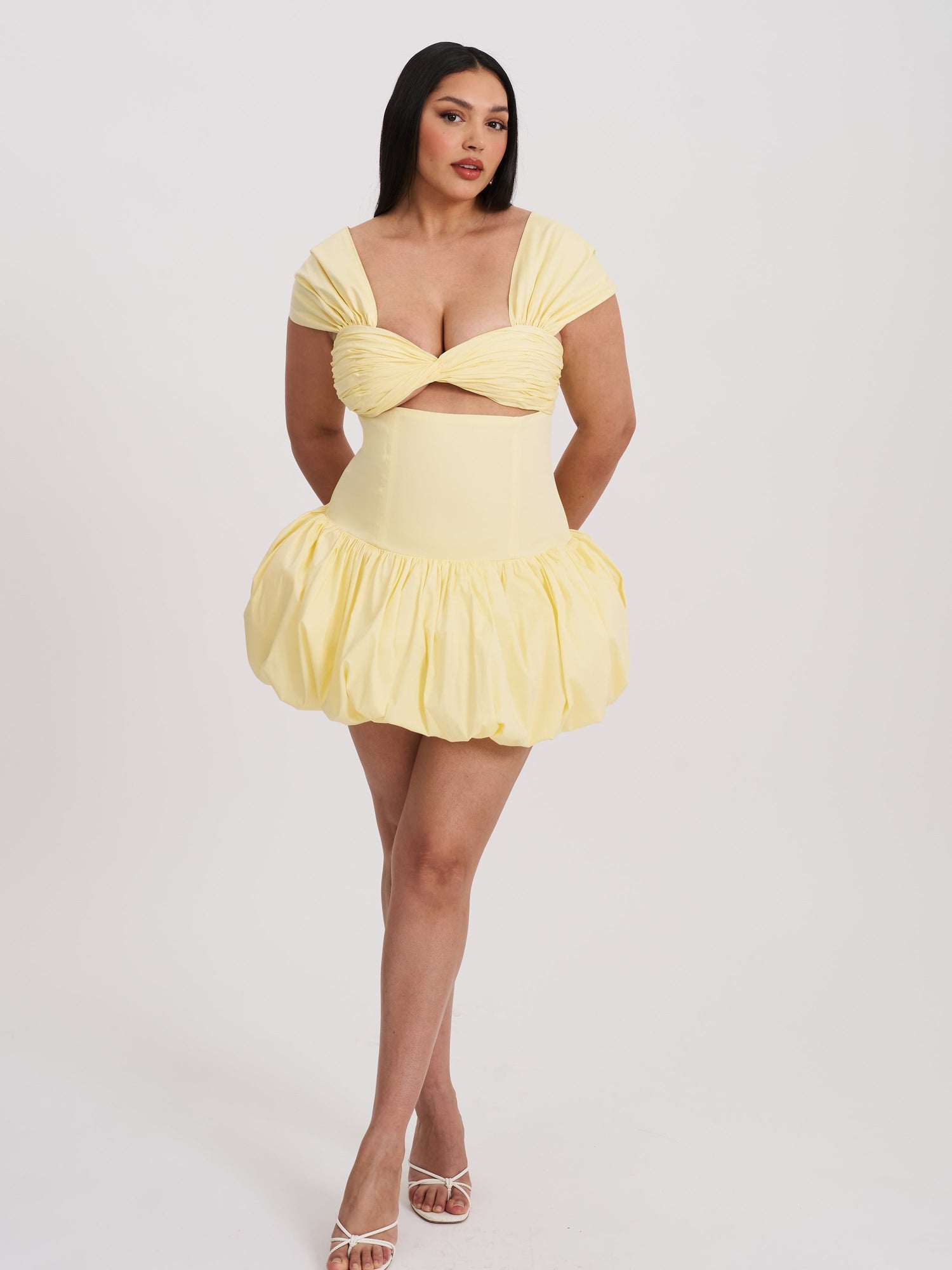 Umika Bubble Hem Mini Dress | Butter Yellow