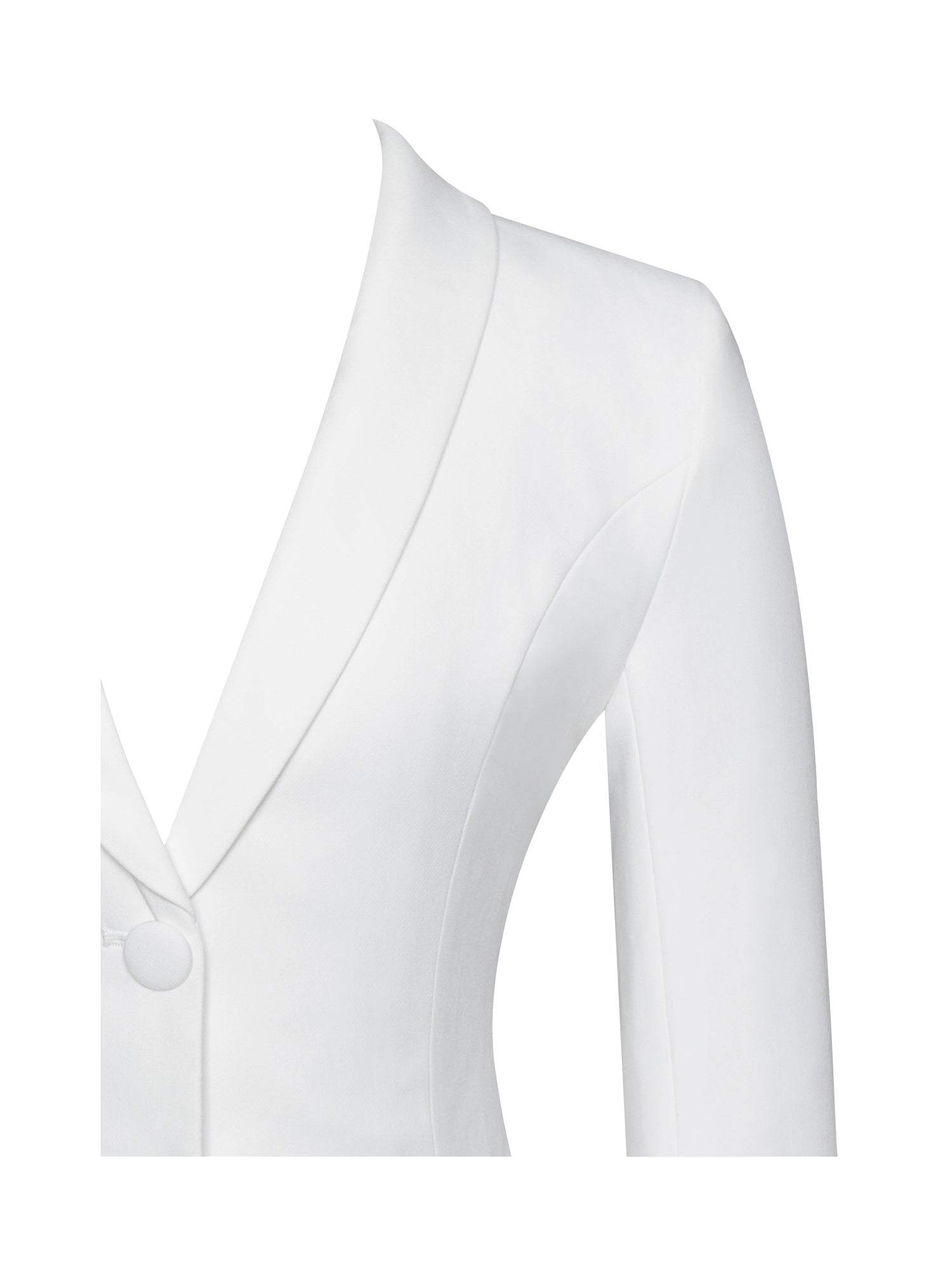 Delia Blazer Dress with Pleated Detail | White