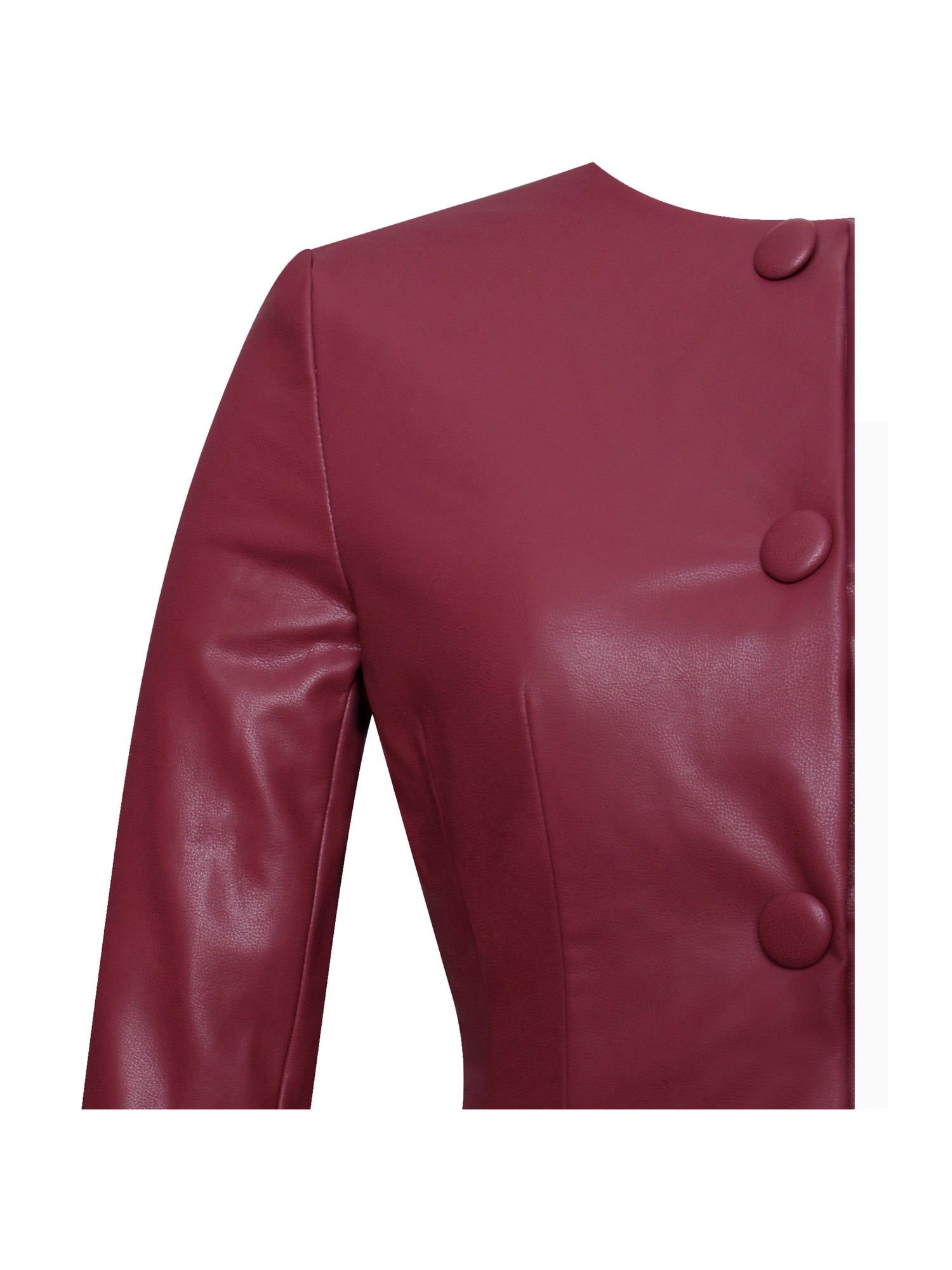 Baila Vegan Leather Blazer Mini Dress | Burgundy