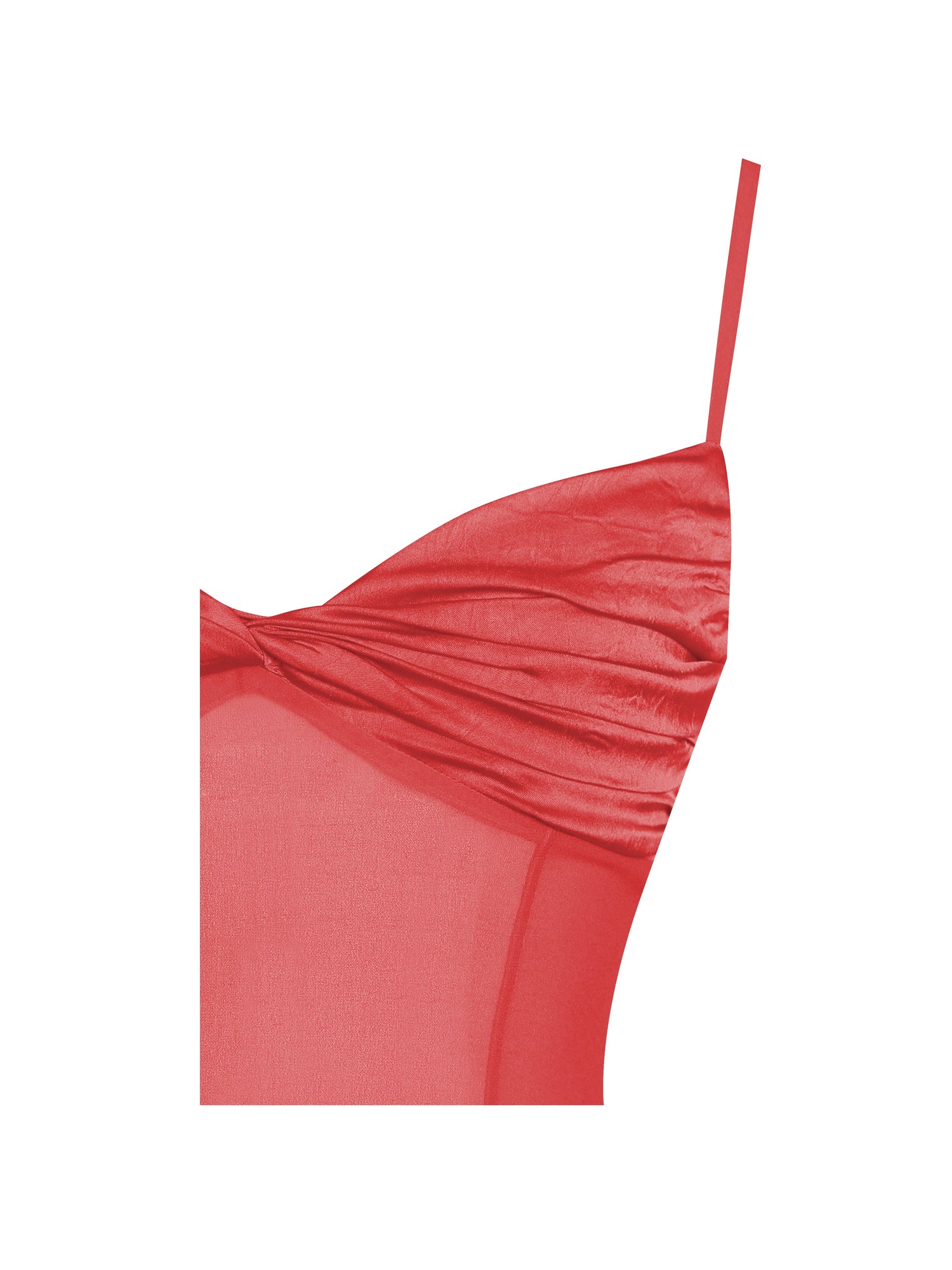 Dahlina Ruched Waist High Slit Midi Dress | Red