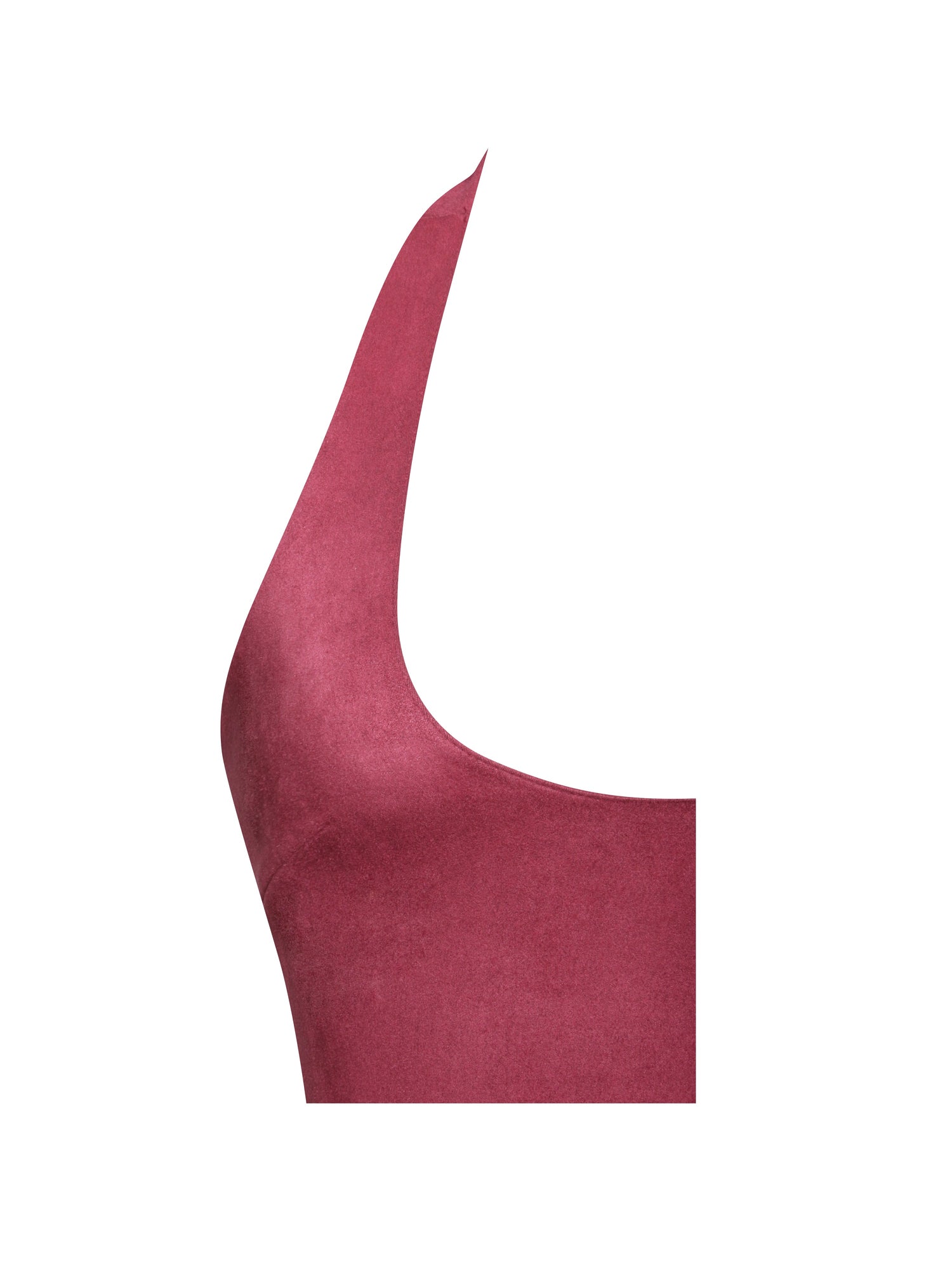 Hadorabra Suede Halter Mini Full Dress | Burgundy