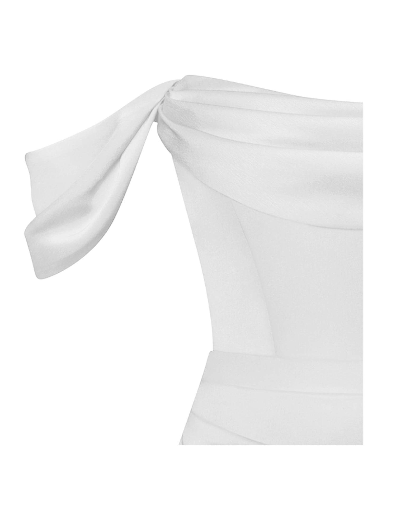 Ivona Halter Neck Double Duchess Satin Gown | White