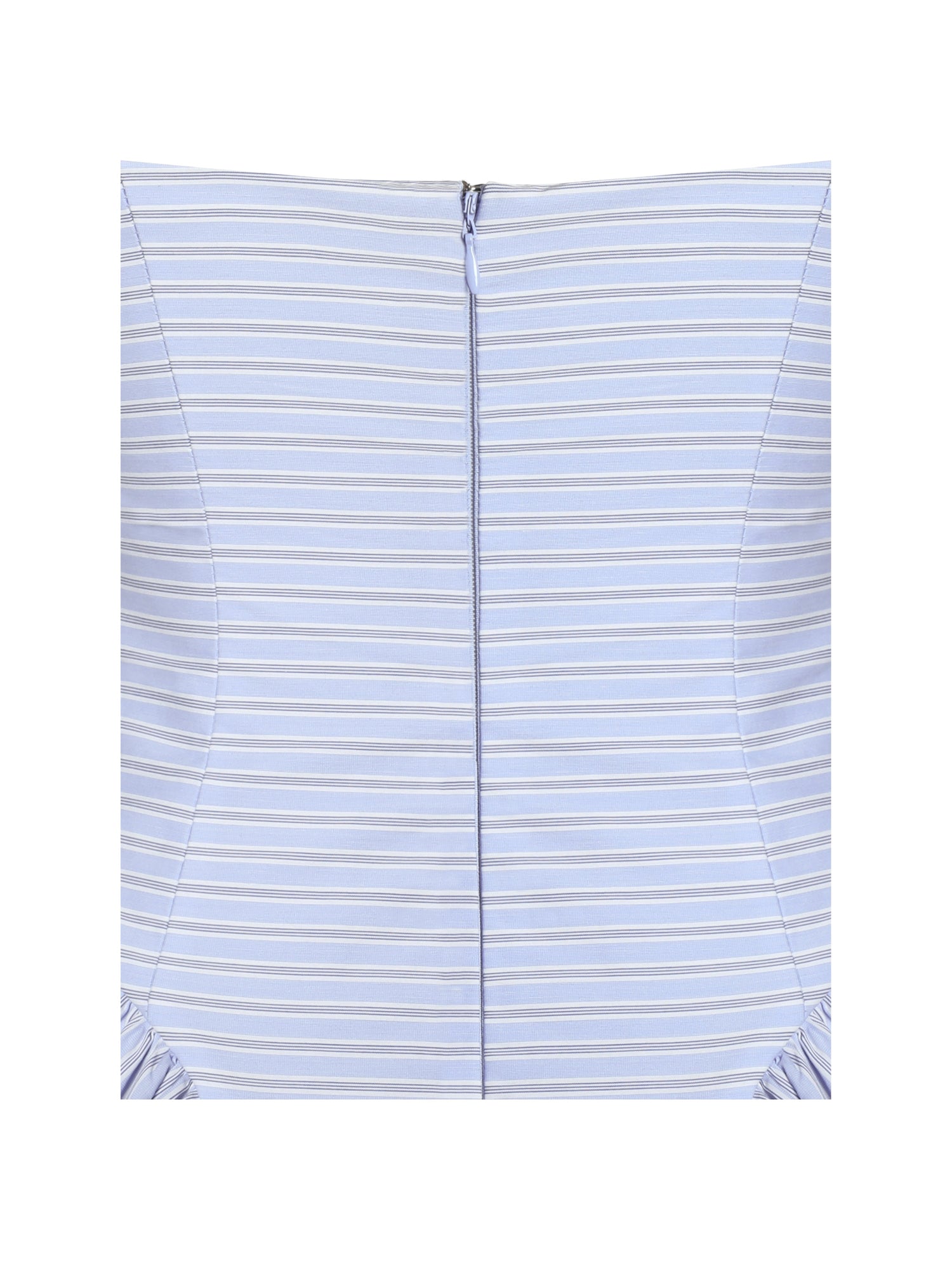 Melody Cotton Poplin Stripe Halter Drop Waist Mini Dress | Baby Blue